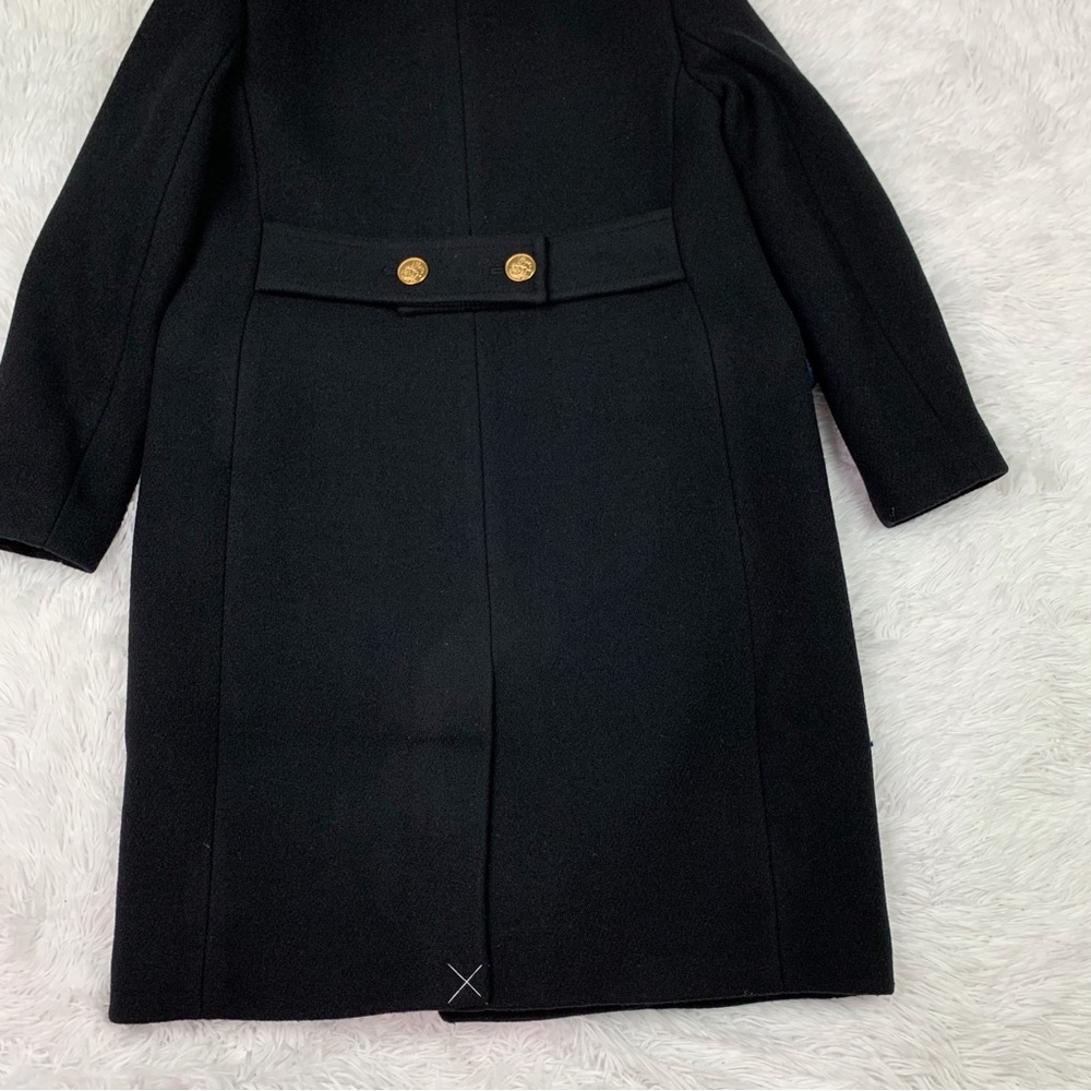 J Crew Petite Warwick topcoat in Italian stadium-cloth wool blend in black - Picture 10 of 16